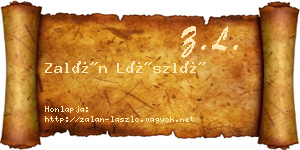 Zalán László névjegykártya